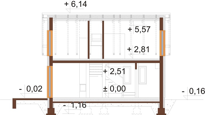 Projekt domu DM-6773 - przekrój