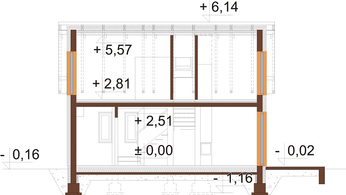 Projekt domu L-6773 - przekrój