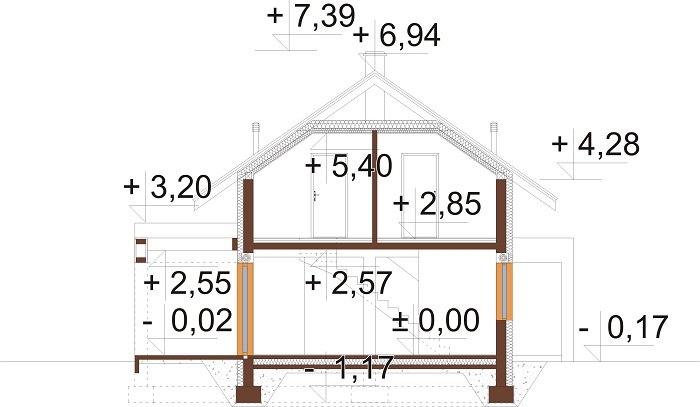 Projekt domu DM-6786 - przekrój