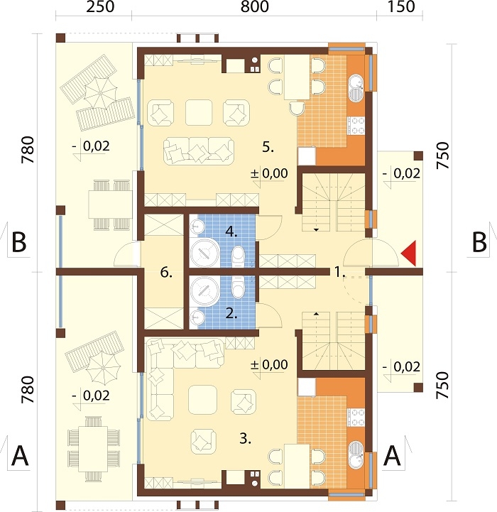 Projekt domu DM-6787 - rzut