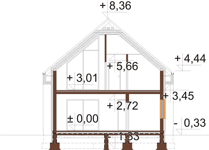 Projekt domu DM-6807 - przekrój