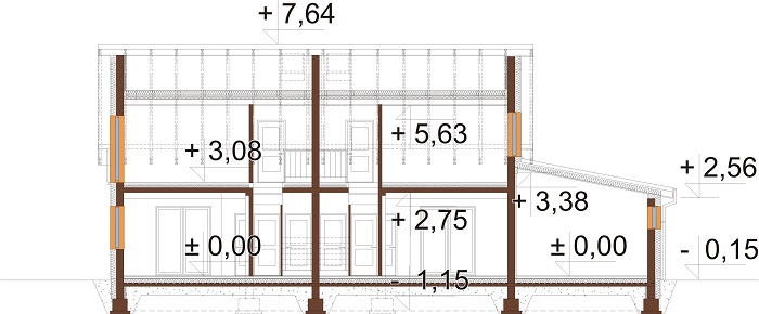 Projekt domu DM-6813 - przekrój