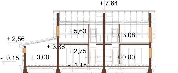 Projekt domu L-6813 - przekrój