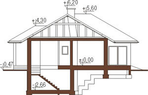 Projekt domu L-5556 - przekrój