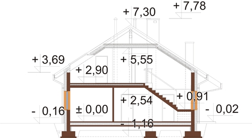 Projekt domu DM-6832 - przekrój