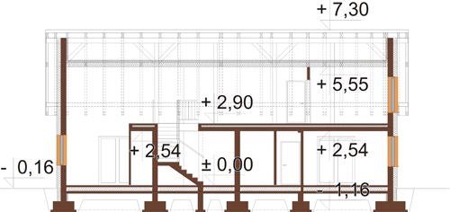 Projekt domu DM-6832 - przekrój