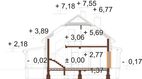 Projekt domu DM-6822 - przekrój