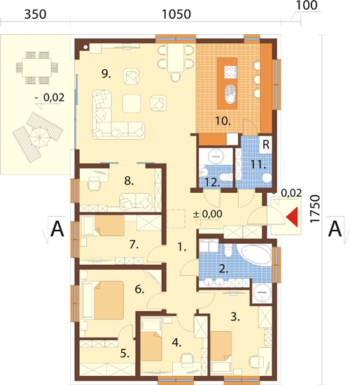 Projekt domu DM-6788 - rzut