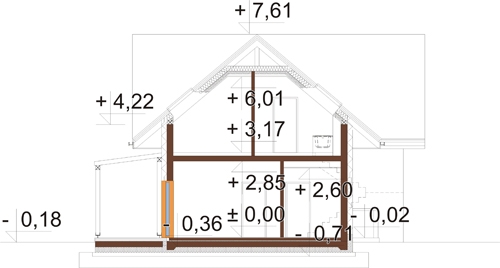 Projekt domu L-6809 - przekrój