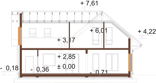 Projekt domu L-6809 - przekrój