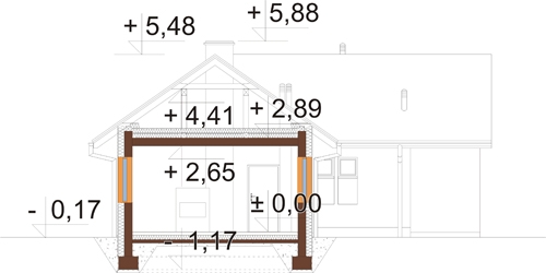Projekt domu DM-6794 - przekrój