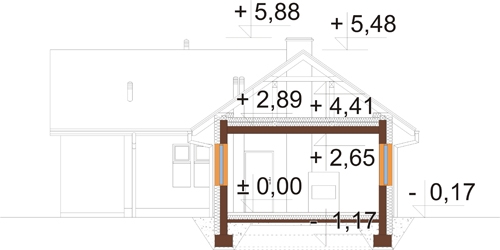 Projekt domu L-6794 - przekrój