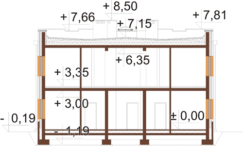 Projekt domu DM-6790 - przekrój