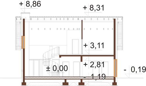 Projekt domu L-6819 - przekrój