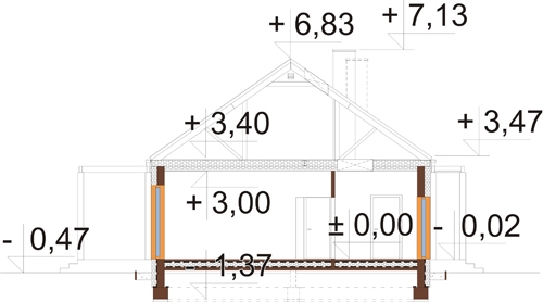 Projekt domu DM-6833 - przekrój