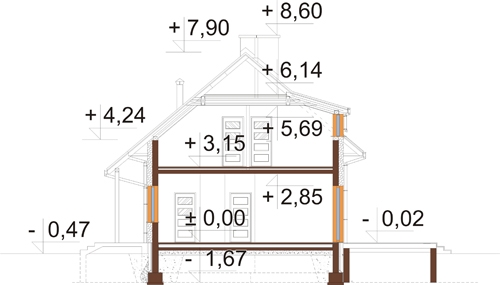 Projekt domu DM-6802 - przekrój