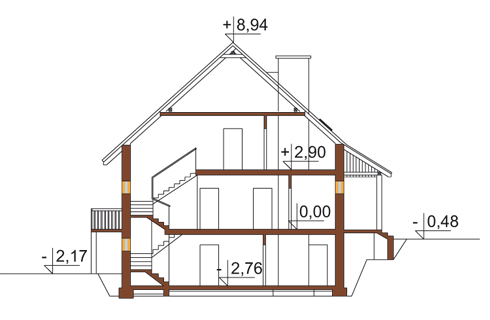 Projekt domu L-5565 - przekrój