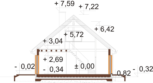 Projekt domu DM-6812 - przekrój