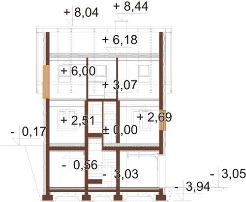 Projekt domu DM-6817 - przekrój