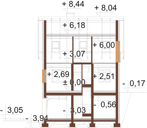 Projekt domu L-6817 - przekrój