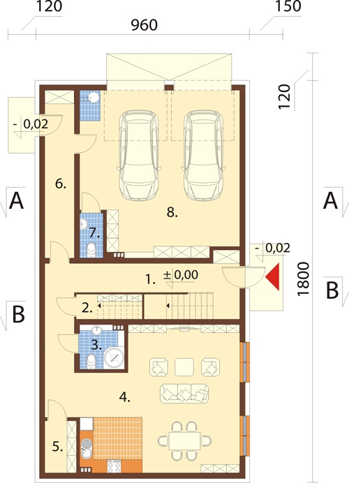 Projekt domu DM-6824 - rzut