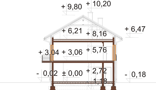 Projekt domu DM-6824 - przekrój