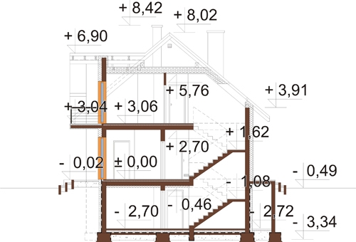 Projekt domu DM-6828 - przekrój