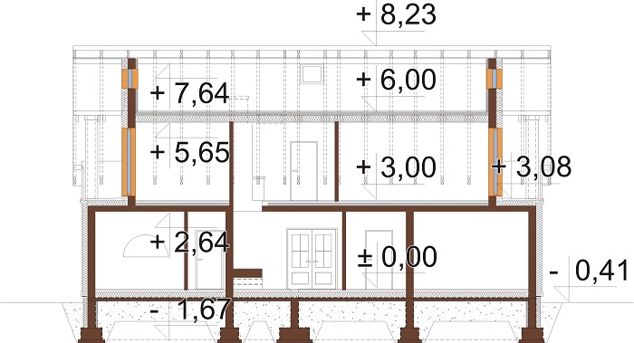 Projekt domu DM-6804 - przekrój