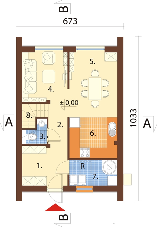 Projekt domu DM-6837 - rzut