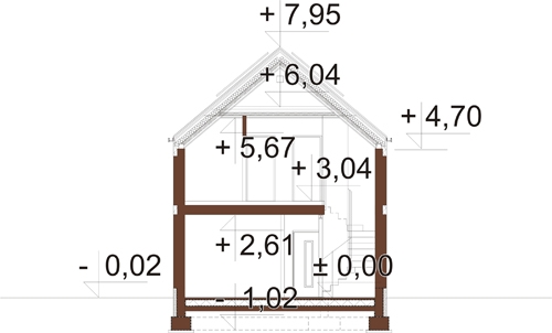 Projekt domu DM-6837 - przekrój