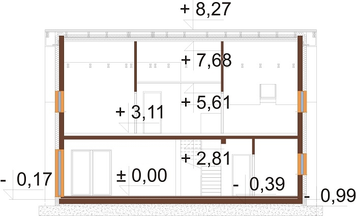 Projekt domu DM-6814 - przekrój