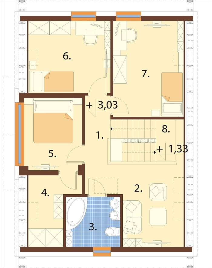 Projekt domu DM-6820 - rzut