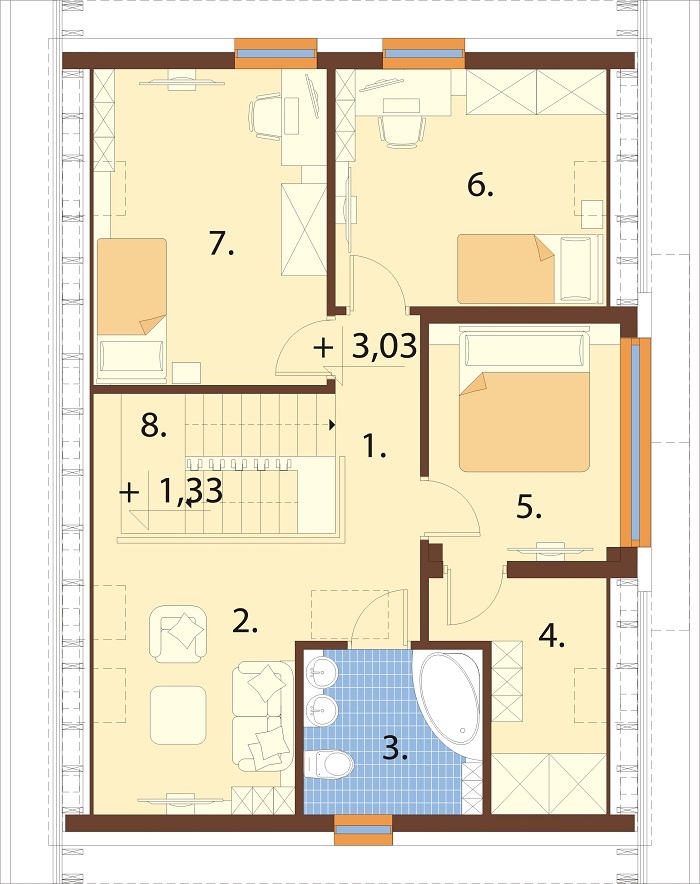 Projekt domu L-6820 - rzut