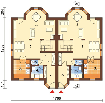 Projekt domu DM-5575 - rzut