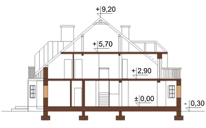 Projekt domu DM-5575 - przekrój