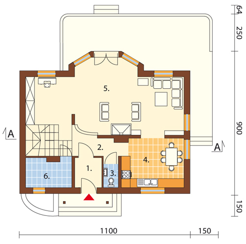 Projekt domu L-5573 - rzut