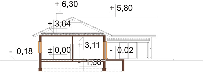 Projekt domu DM-6829 - przekrój