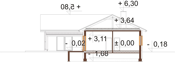 Projekt domu L-6829 - przekrój