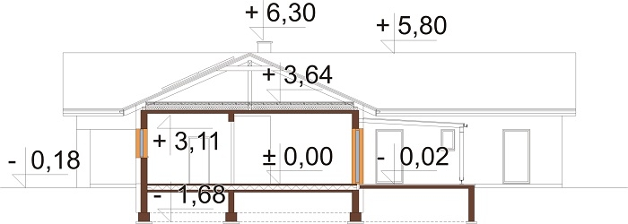 Projekt domu L-6829 - przekrój