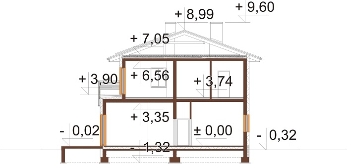 Projekt domu DM-6831 - przekrój