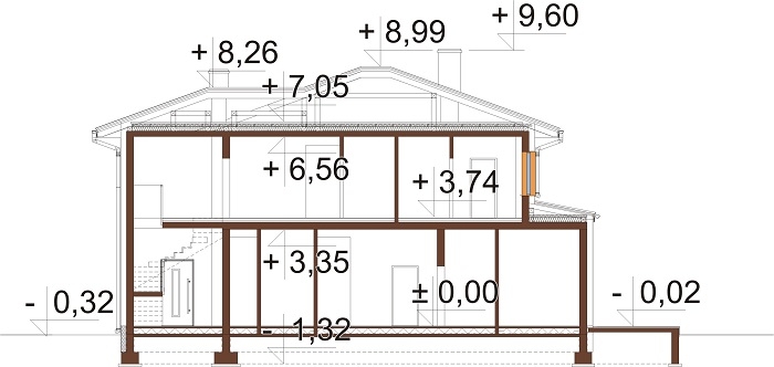 Projekt domu DM-6831 - przekrój