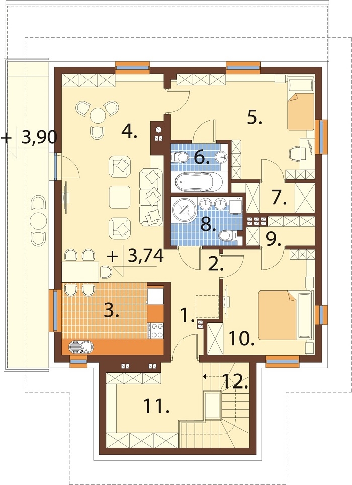 Projekt domu DM-6831 - rzut