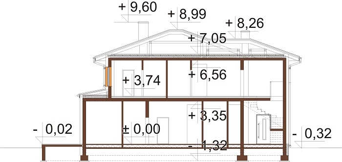 Projekt domu L-6831 - przekrój