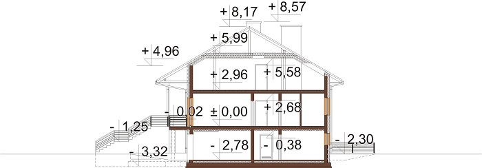 Projekt domu L-6823 - przekrój
