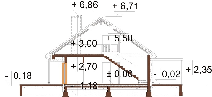 Projekt domu DM-6835 - przekrój
