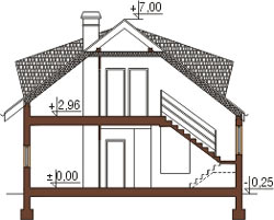 Projekt domu L-5579 - przekrój