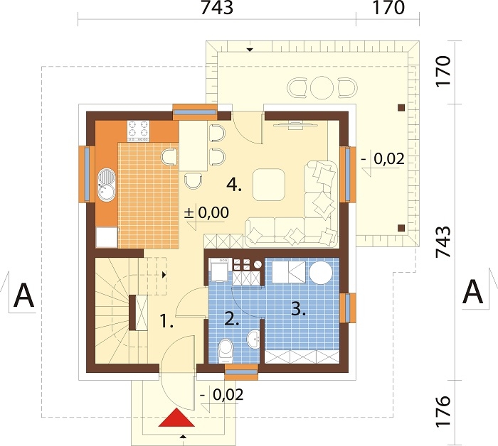 Projekt domu DM-6839 - rzut