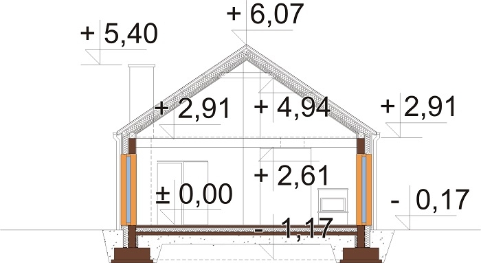 Projekt domu DM-6840 - przekrój