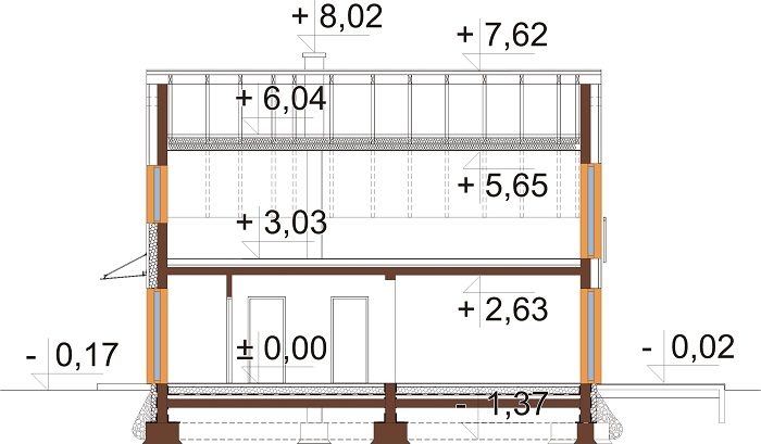 Projekt domu DM-6842 - przekrój