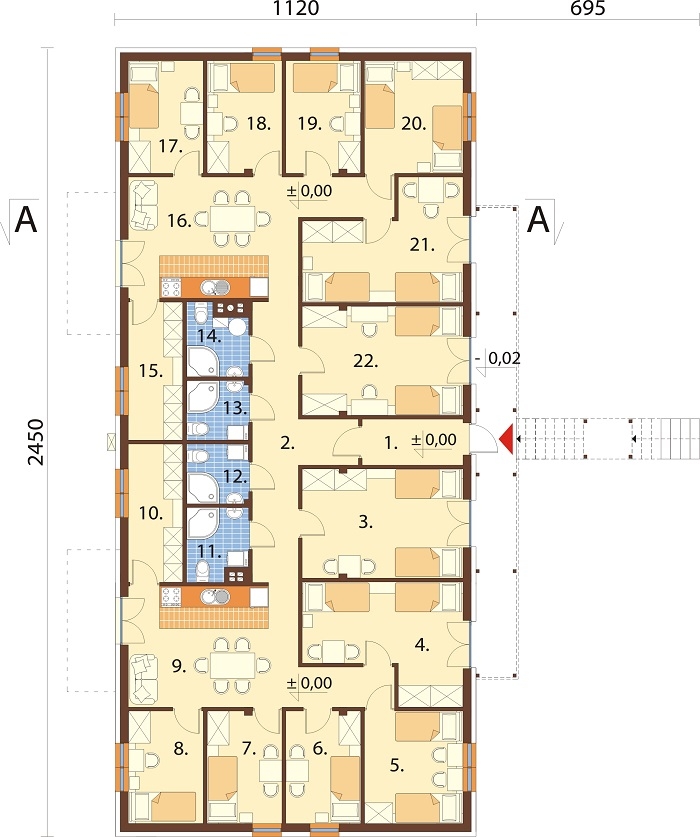 Projekt domu DM-6865. - rzut